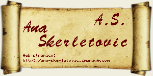 Ana Skerletović vizit kartica